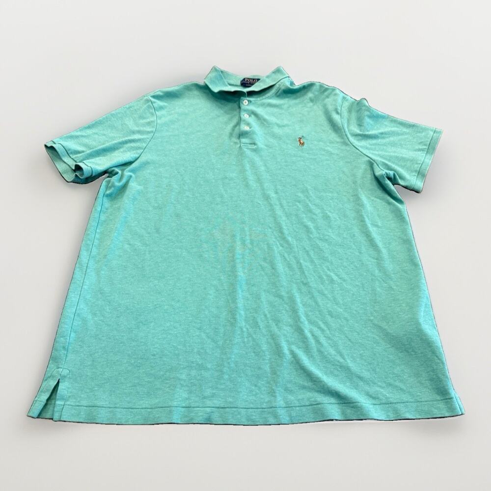 Polo Ralph Lauren Mens Green Classic Fit Polo Short Sleeve Shirt Size XL